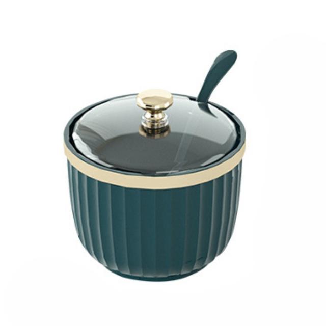 TEMU 1 ks Kuchyňská kořenka do restaurace, včetně soli, kuřecího prášku, plastový kořenka s lžičkou, uzavíratelný dávkovač oleje a sklenice na sůl a cukr s víčky