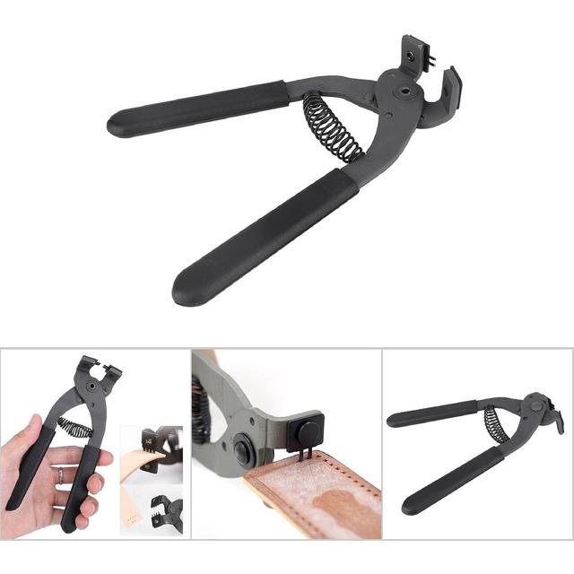 TEMU 【4mm 4歯】レザーポンチングツール、レザープライヤー、静音ベルト ダイヤモンド型クランプ、手持ち式炭素鋼プライヤー、ベルト、財布、サドル、生地、レザーストラップに最適、家庭用手芸用レザーポンチングツール
