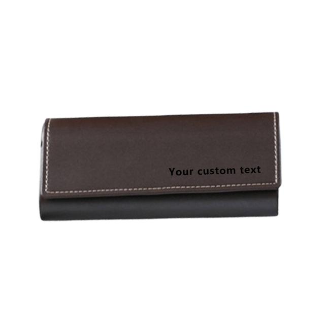 TEMU [custom ]personalized Pu Leather Glasses, Eyeglass Cases, Monogrammed Custom Eyeglass Holders, Pu Leather Accessories For Gifts, Him, Her