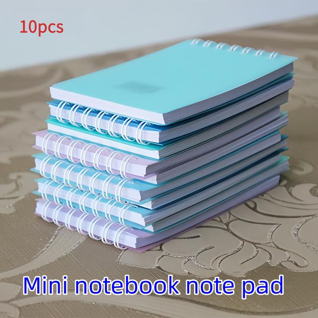 TEMU Portable Mini Notebook Set With 10pcs (mixed Color Set), Pocket-sized Notepad, Small Spiral Notebook, Office-style Mini Notebook, Suitable For Home, College, Work, Meetings, Or School Use