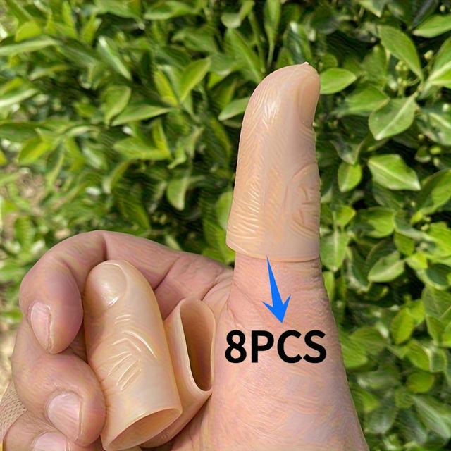 TEMU Juego de 8 Protectores de Dedos Amarillo , Duraderos, Suaves y Cómodos, Hechos de Material PVC, Ideales para Actividades al Aire Libre y Deportes, Fáciles de Usar