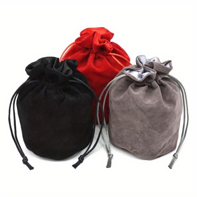 TEMU 1 Sac à Dés pour Donjons & Dragons - Rouge//Noir, Pochette Robuste avec Fermeture Coulissante, Accessoire Durable de Jeu RPG Compatible Avec Ensemble de Polyèdres (s/s)