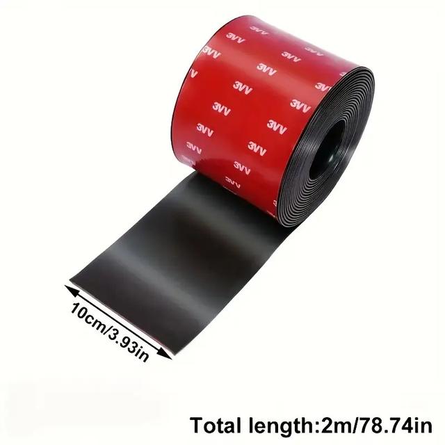 TEMU 3.94-inch Wide Black Rubber Car Side Protector | Durable Synthetic Rubber Bumper And , Scratch-resistant And Slip-resistant Design, , Accessory, Flexible Protection