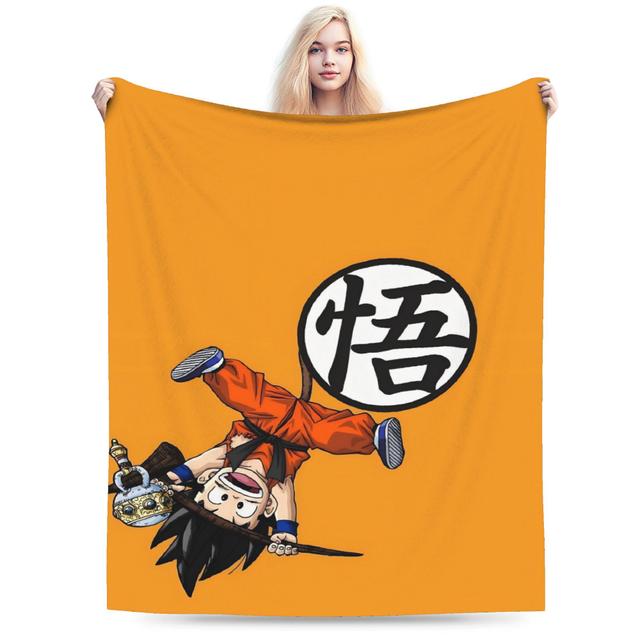 TEMU Manta de Franela de Anime Goku Ultra-Suave - Perfecta para Sofá, Cama, Viajes y Camping | Acogedora, y Versátil para Regalo de Todas