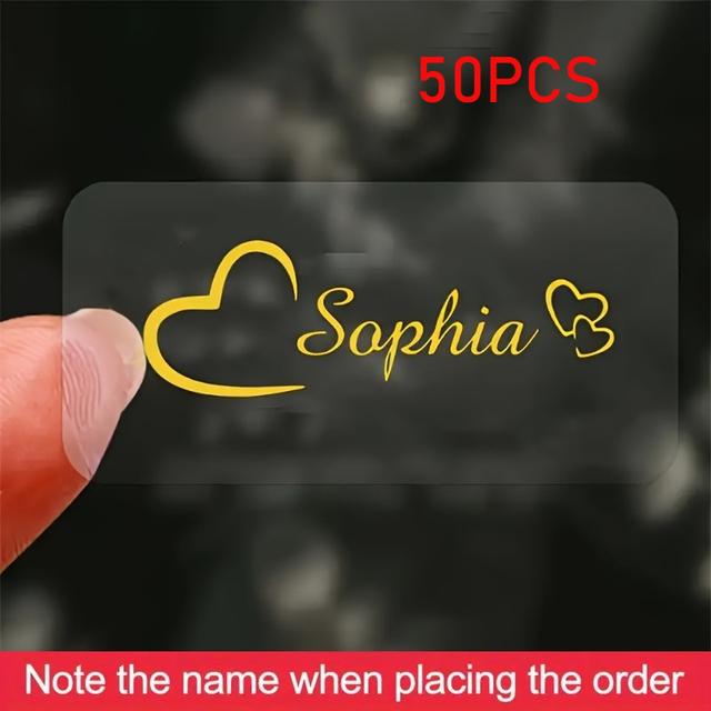 TEMU 50/100/150pcs Etiquetas Rectangulares de Carbono Dorado Personalizadas - Pegatinas Transparentes para Fiestas y | Autoadhesivas, Desechables | 40x30mm, Pegatinas para Fiestas, Pegatinas para