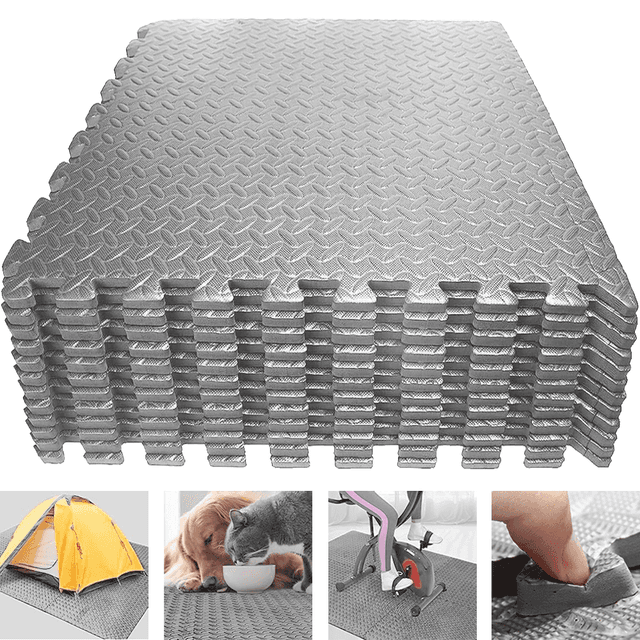TEMU 60*60 cm EVA Bodenmatte, 10 mm dicke Unterlegmatte für Bodenschutz, Fitness-Puzzlematte, erhältlich in 12/ Stück