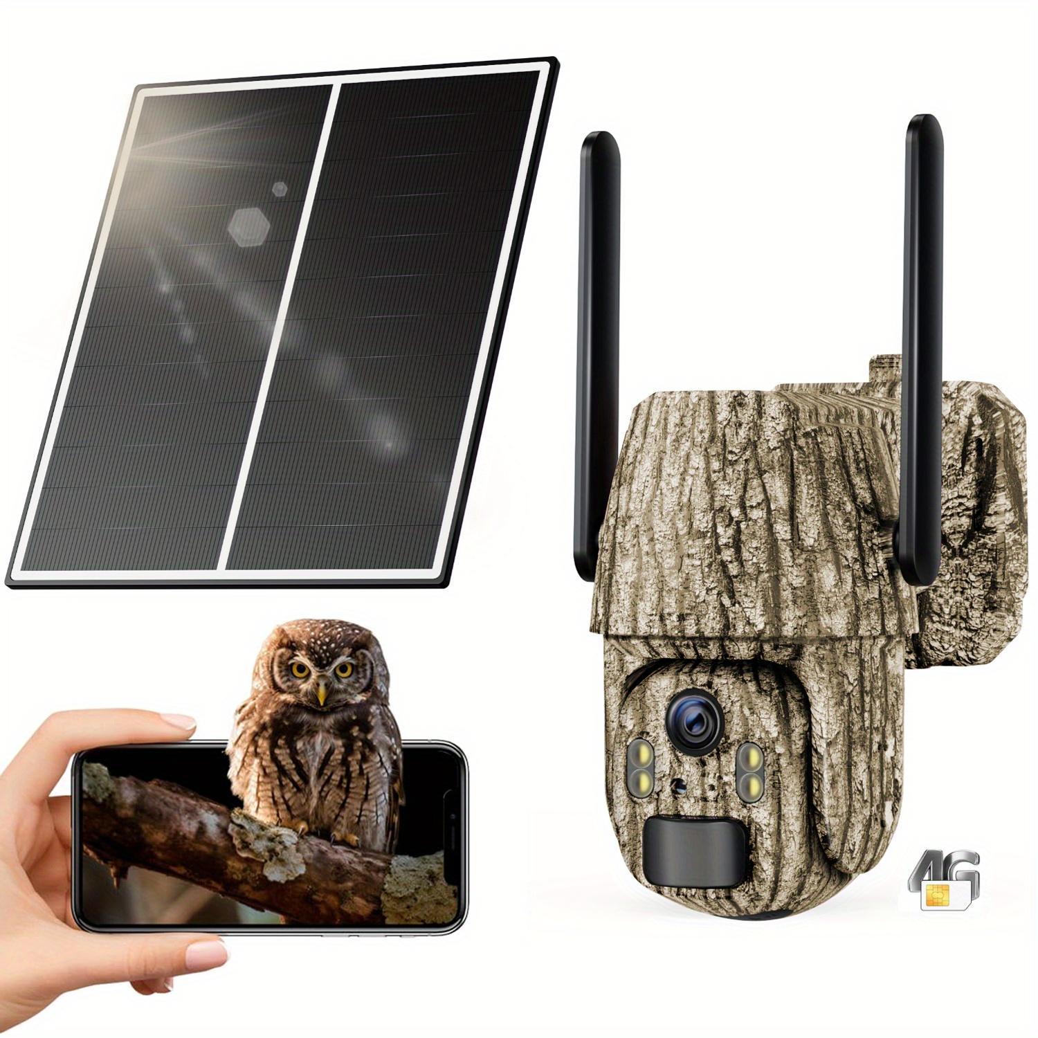 TEMU 4g Iot Surveillance Camera, Motion- 2k Live Streaming, Solar Operated, Featuring Color Night Vision, Audio, Remote Hunting, And Wildlife Observation Without The Need For Wifi