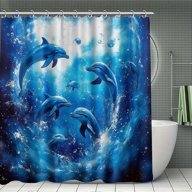 TEMU Shower Curtain Polyester, Washable, For Christmas Bathroom Shower, Home Decor Ornaments With 12 Hooks, U-shaped Toilet Seat Cover Mat