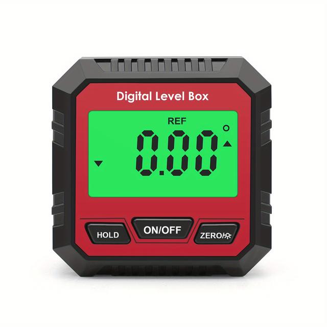 TEMU Portable Digital Level Box With Lcd Backlight - Magnetic Base, Easy-to-read Display, Angle& Slope Measurement Home Improvement& Industrial Use