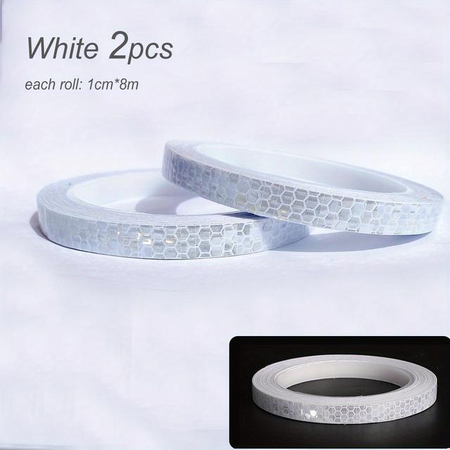 TEMU 1cm Wide X 8m/0.39"x315" & Motorcycle Reflective Tape Roll - Night Riding Sticker Suitable For, Motorcycles, ( Vehicle Reflective Decal)