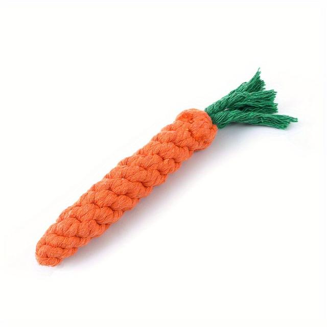 TEMU Braided Knot Toy, Carrot-shaped Pet Chew Toys For Dogs, Durable And Sturdy Dental Cleaning Teethers Suitable For All Sizes Of Breeds