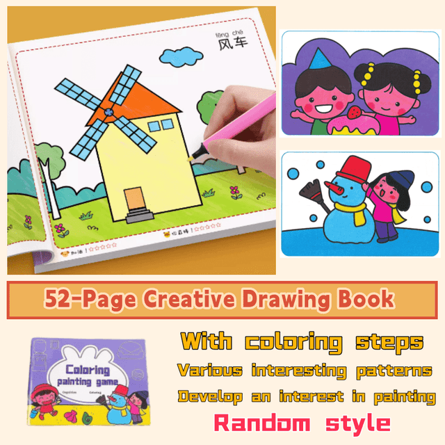 TEMU 52 Page Animal Pattern English Coloring Book - Beginner Learning Drawing Supplies, Educational Drawing Supplies, Durable Paper, Activities For Teenagers, Educational Toys For Teenagers