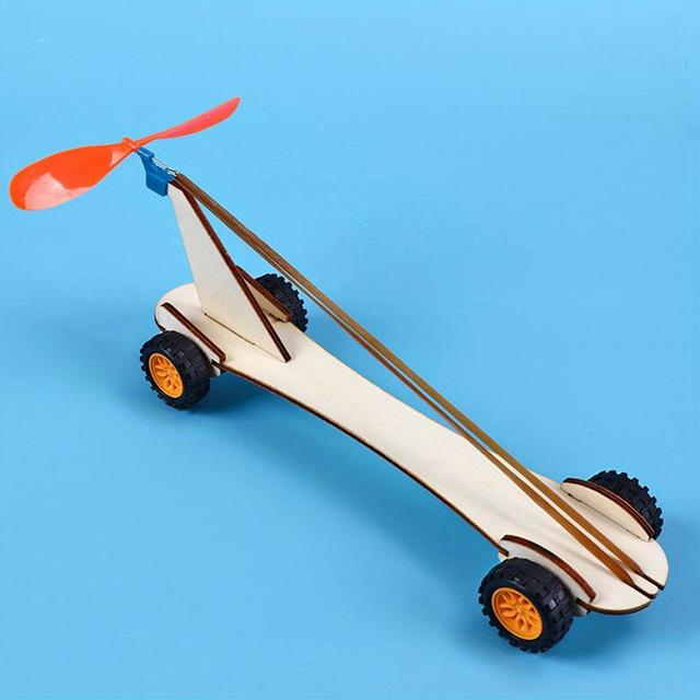 TEMU Gummiband Power Auto DIY Wissenschaftsexperiment Spaß Schulprojekt Geschenk Bildungsspielzeug Experiment Spaß Physikspielzeug für Jungen