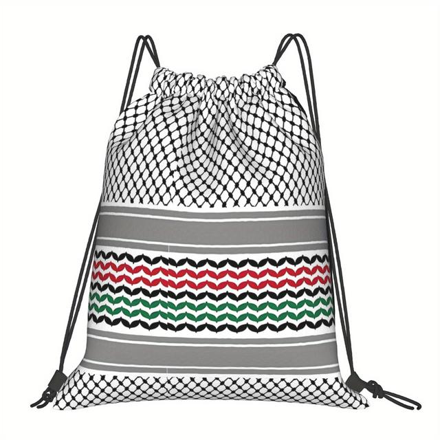 TEMU Farbiger Palästinenser-Drawstring-Beutel Leichtgewicht für Fitness, Training, , Outdoor, Schule, Reisen – Ideales Geschenk