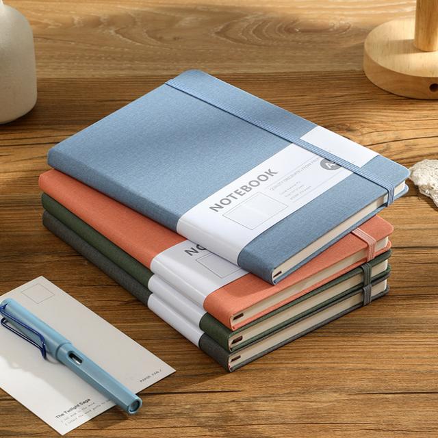 TEMU 4er-Set A6 Kunstleder-Notizbücher mit Gummiband, 200 Linien-Seiten, Wasserabweisend, Lesezeichenband, Erweiterbare Krafttasche - Ideal für Büro-Meetings & Tägliche Notizen, Verschiedene Farben