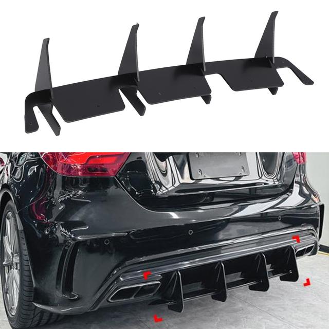 TEMU Car Rear Bumper Lower Diffuser Lip Spoiler Splitter Replacement For Mercedes-benz W176 A45 2013 To 2018