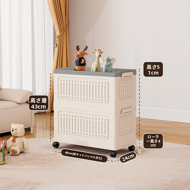 TEMU 【大容量】衣類収納ボックス、フリップカバー付き。寝室でのキルトや衣類の整理に最適。折りたたみ可能で、収納キャビネットやベッド下収納としても使用可能。