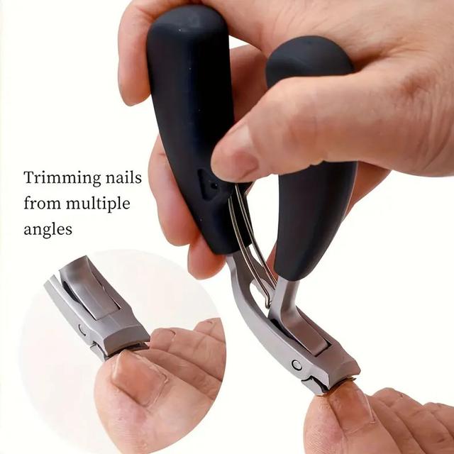 TEMU 1pc Modern Stainless Clippers - , Large Opening For Thick Nails, Blade, Heavy-duty, Precision Trimming, Elderly-friendly, For Men's Toenails, Foot/ Hand/ Nail Care Products
