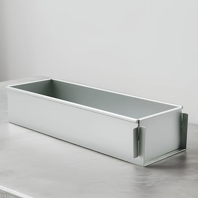 TEMU Premium Aluminum Tiramisu& Cheesecake Baking Pan- Rectangular, Removable Dividers, Secure Base For Perfect Mousse Cakes- Durable Kitchen Essential, Handmade , Movable , Detachable Baffle
