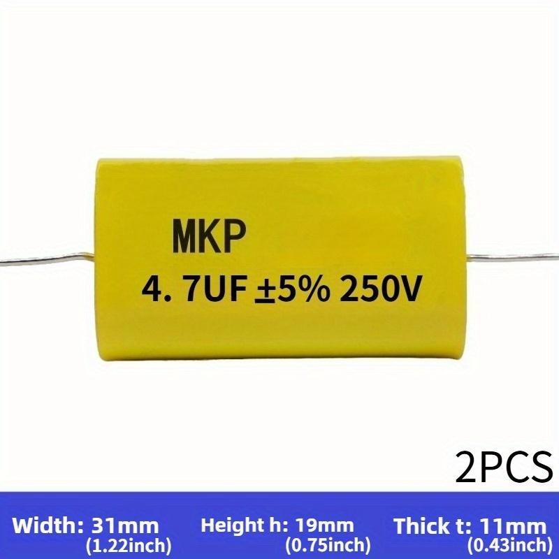 TEMU 5/2pcs 250v Mkp 2.2uf 3.3uf 4.7uf 6.8uf 22uf Capacitor Audiophiler Hifi Audio Metal Film Coupling Frequency Dividing