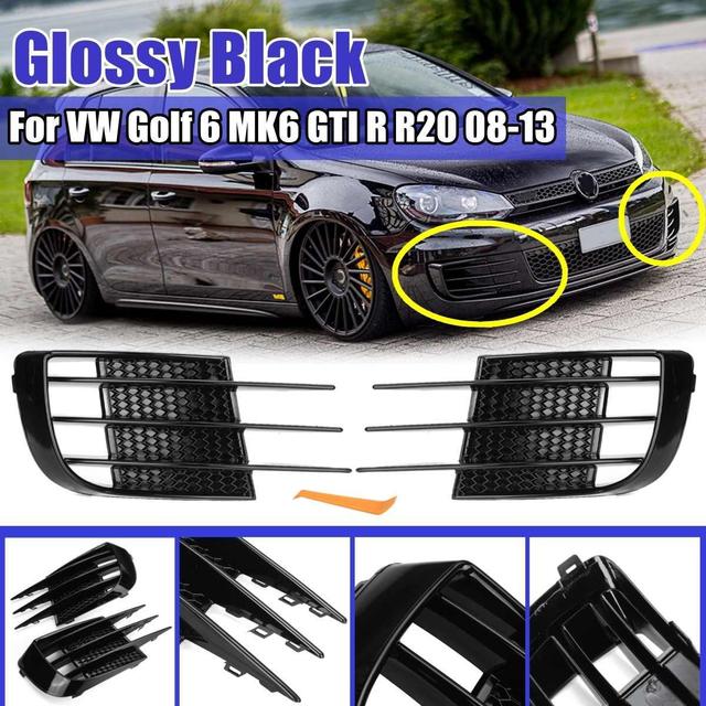 TEMU Car Front Bumper Fog Lamp Grille Spoiler For Vw Golf 6 Mk6 Vi Gtd R R20 2008-2013 Fog Light Eyebrow Eye Wind Knife Trim