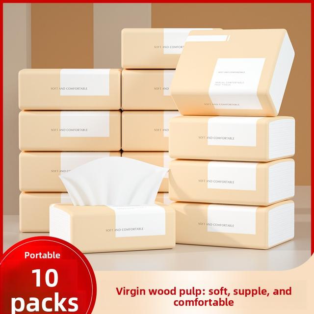 TEMU 10pcs Absorbent Paper Towels, High Absorbency, No Core, Essential For Normal Light Beige Types, Suitable For Home Use And Travel Essentials