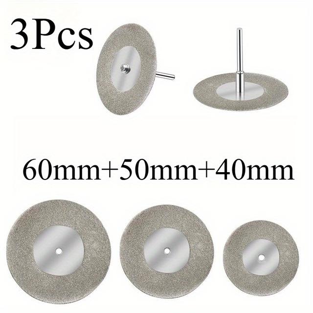 TEMU 3 ks Diamantové brusné kotouče, brousky a smirkové na gravírování umělých jadeitů – vhodné pro elektrické brusky, výrobu šperků a DIY projekty (segmentované/rovné hrany)