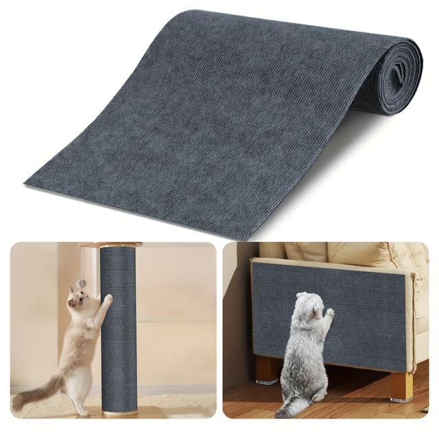 TEMU Durable Cat Scratching Pad - Self-adhesive, Scratch-resistant Felt Mat For Walls And Furniture, Ideal For Cats, Polyester Material - Multi-