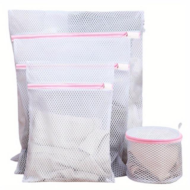 TEMU 4pcs Mesh Laundry Bags Set With Zippers - Durable Wash Guards For , Underwear & Clothes - Perfect For Washing Machines, Laundry Bags