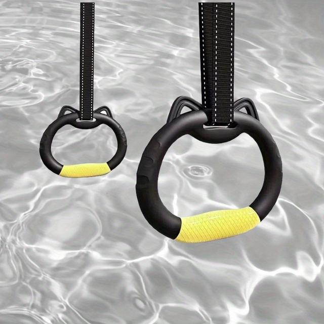 TEMU 2pcs Durable Pp Material Fitness Pull-up Rings - Non-electronic, No Battery Required - Grip Strength Training & Home Exercise - Ideal For Outdoor & Indoor Use, Gym Accessorie