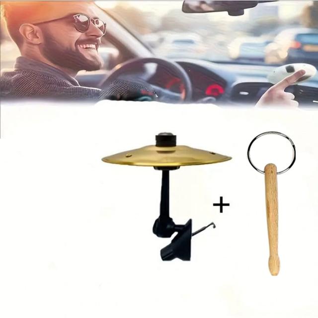 TEMU 2/4pcs Car Cymbal Style With Drumstick, Air Vent-mini Drum Collision Cymbal, Bring Endless Gift, Road Trip Essentials, Fashion Additions, , Durable Metal, Music-loving Driver
