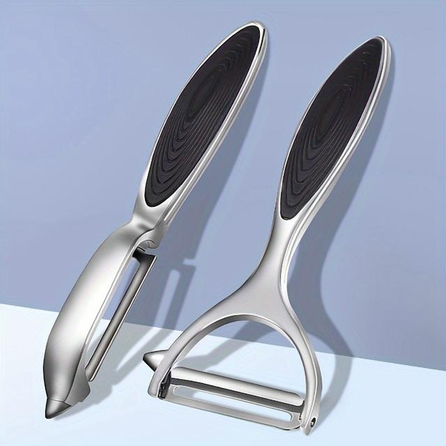 TEMU 2pcs Stainless Steel Vegetable And Fruit Peeler With Non-slip Handle And Sharp - Peeling, Suitable For Kitchen Use, Kitchen Accessories
