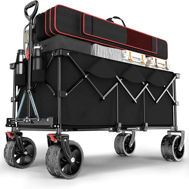 TEMU Handcart Foldable 300 Kg Load Capacity Foldable Handcart 17 X 10 Cm Extra Wide Tyres All Terrain Patented Foldable From Xxxl-super 4013, Without Battery