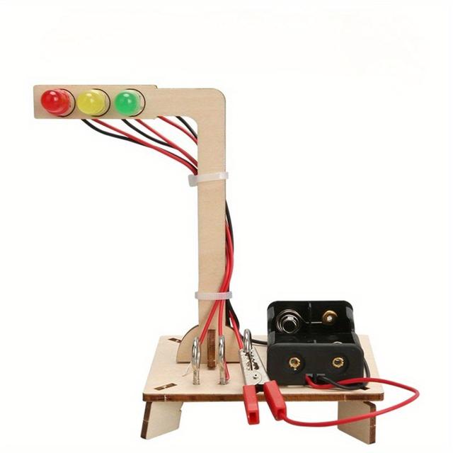 TEMU STEM Játékok Építőkészletek, Közlekedési Jelzőlámpák, Tudományos Építőprojektek, STEM Játékok Fiúknak és Lányoknak, Fa 3D Kirakók, Születésnapi Ajándék, Karácsonyi Ajándék