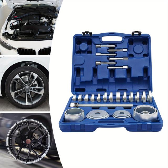 TEMU 31pcs Wheel Bearing Front Bottom Bearing Puller Wheel Bearing Rear Pole Wheel Puller Bearing Puller Set Front Wheel Bearing Remover Puller Tool Kit