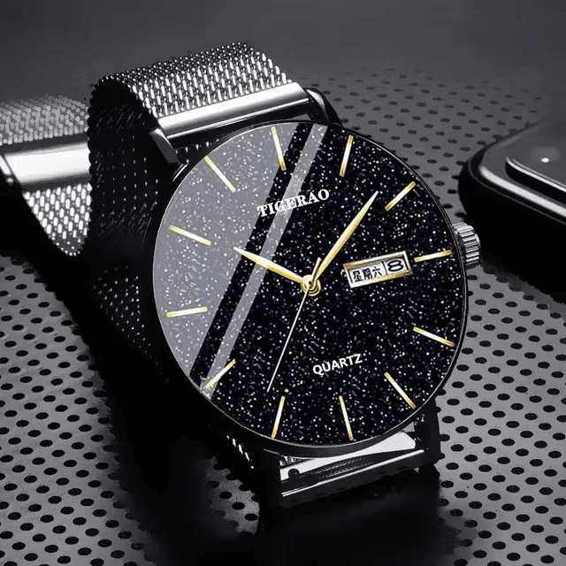TEMU Men's Starry Sky Waterproof Mechanical Watch Luminous Dual Calendar Trend Sports Watch New Business Casual Men's Watch