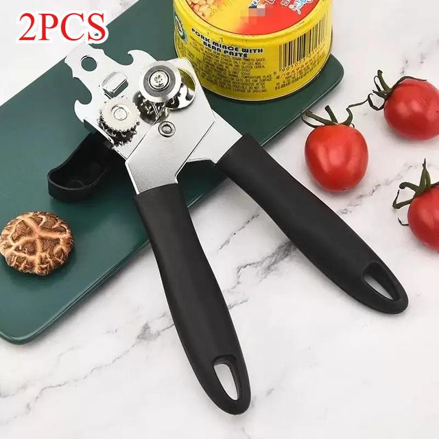 TEMU Stainless Steel Can Opener - 3-in-1 Multifunctional Manual Tool With Ergonomic Grip, Durable Material For All Can Sizes - Essential Kitchen Gadget For Home Cooks, Chefs & Family Cooking