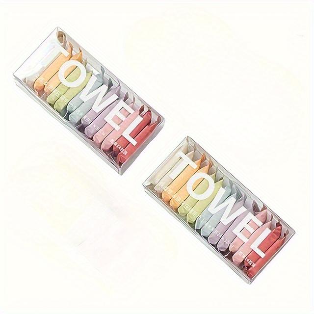 TEMU 28枚の圧縮タオルが入った2箱セット。旅行、アウトドアキャンプ、、スポーツ、ホテル、美容院に適した、携帯性に優れた使い捨てのソフトタオルです。