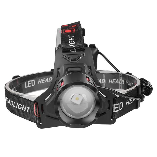 TEMU 300000lm Outdoor Headlight, Long- Chip, Tail Projector Light, 7 , Power Display, Zoom Led Headlight, 90° Adjustable, Suitable For Outdoor And Indoor Camping, Running, Hunting, Car Maintenance
