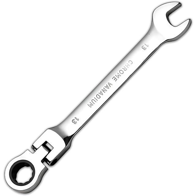 TEMU 1pc Adjustable Ratchet Wrench 13 Mm, Chrome Vanadium Steel Metric Wrench, Hardware Tool For Automotive Repair, Suitable For, Plumbing, Bicycle Maintenance, And Home Repairs