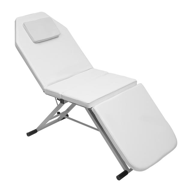 TEMU White 3-section Foldable Beauty Bed, Beauty Bed, Folding Massage Table Massage Chair Portable Foldable Massage Bed, For Foot Massage Shops, Beauty Salons