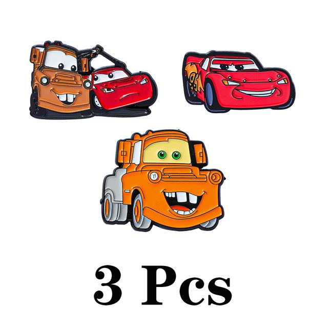 TEMU Set autorizado de 3 broches de coche de dibujos animados originales con diseños lindos de y , espillas de esmalte, insignias de metal, para ropa, mochilas y como regalos
