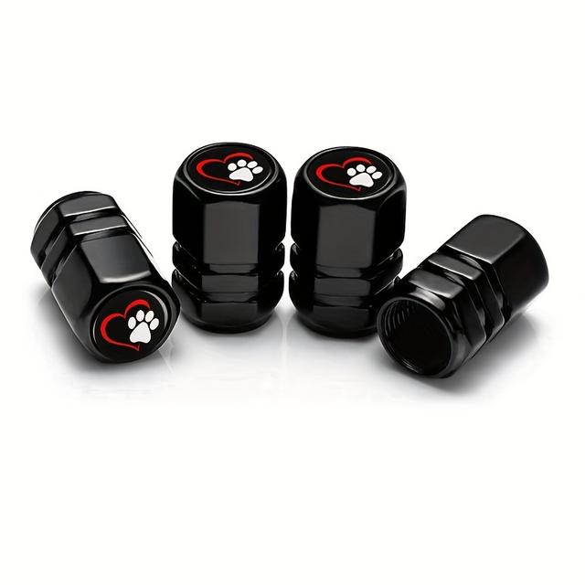 TEMU 4pcs Of Tire Valve Caps, Valve Stem Caps, Universal For All Cars, Trucks, Suvs, Motorcycles, With Cute And Careful Design For Footprints