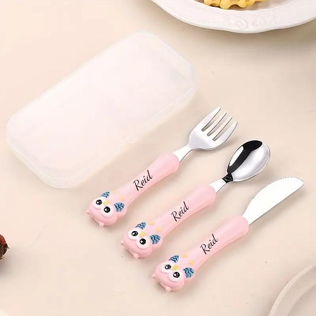 TEMU Conjunto de Talheres Personalizado com Caixa de Armazenamento de Colheres e Garfos, Perfeito para Feriados, Época de Formaturas, Aniversários ou Presentes ao Ar Livre