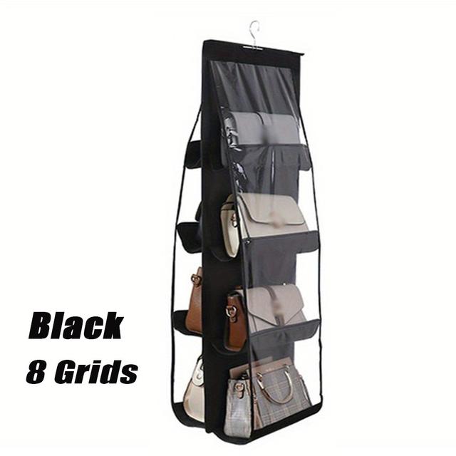 TEMU 1 Handbag Organizer With 8 Pockets, Foldable Non-woven Fabric Hanging Storage Rack, Space Saving Wardrobe Organizer, Suitable For Handbags, Wallets, And Accessories, And , , Thanksgiving Gift