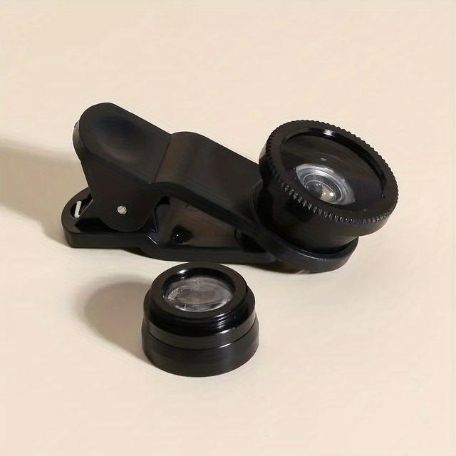 TEMU 3-in-1 Universal Clip-on Phone Lens Set- Wide Angle, Macro, Fisheye Lenses For Phones- High-end Phone Accessories For Photography Experience
