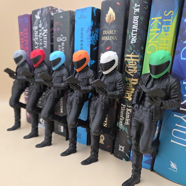 TEMU Muscular Male Figure Tabletop Decoration With Comic Book Stand & Color Helmets - Suitable For Home, Office, Party Display, Shelf Decor, Desk Ornament For Fans, Hobbyists, Collectors