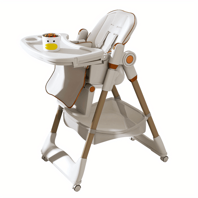 TEMU Convertible Baby High Chair (0-6 Years) - Foldable, Secure & Wheeled Feeding Seat For Home Use, Indoor With Features
