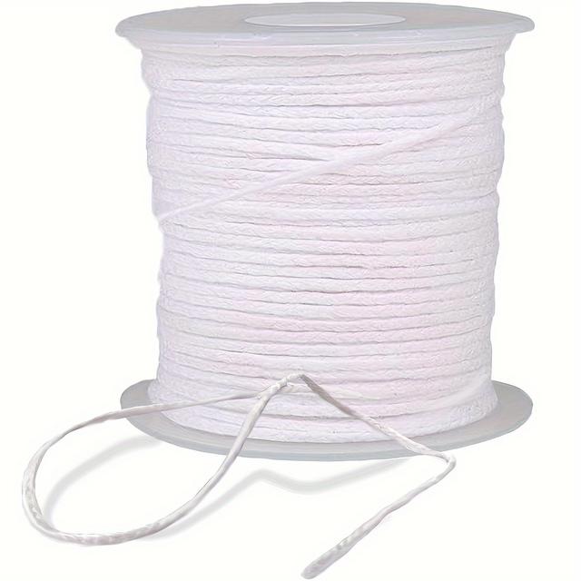 TEMU 61m (200 Feet) Woven Candle Wicks For Handcrafting - Cotton Woven Candle Wicks Suitable For Candle Making - Thickness Of 0.4 Mm