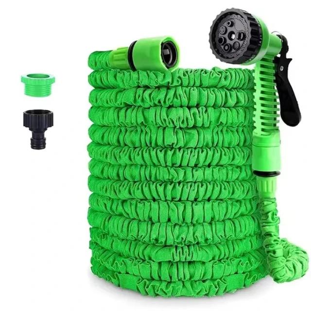 TEMU The Telescopic Hose Water Gun Is Lightweight And Flexible. It Has -layer Latex And A Length Of 25-150 Feet. It In Spray Water Patterns And Is Suitable For Gardening, Car Washing, And Pet Bathing